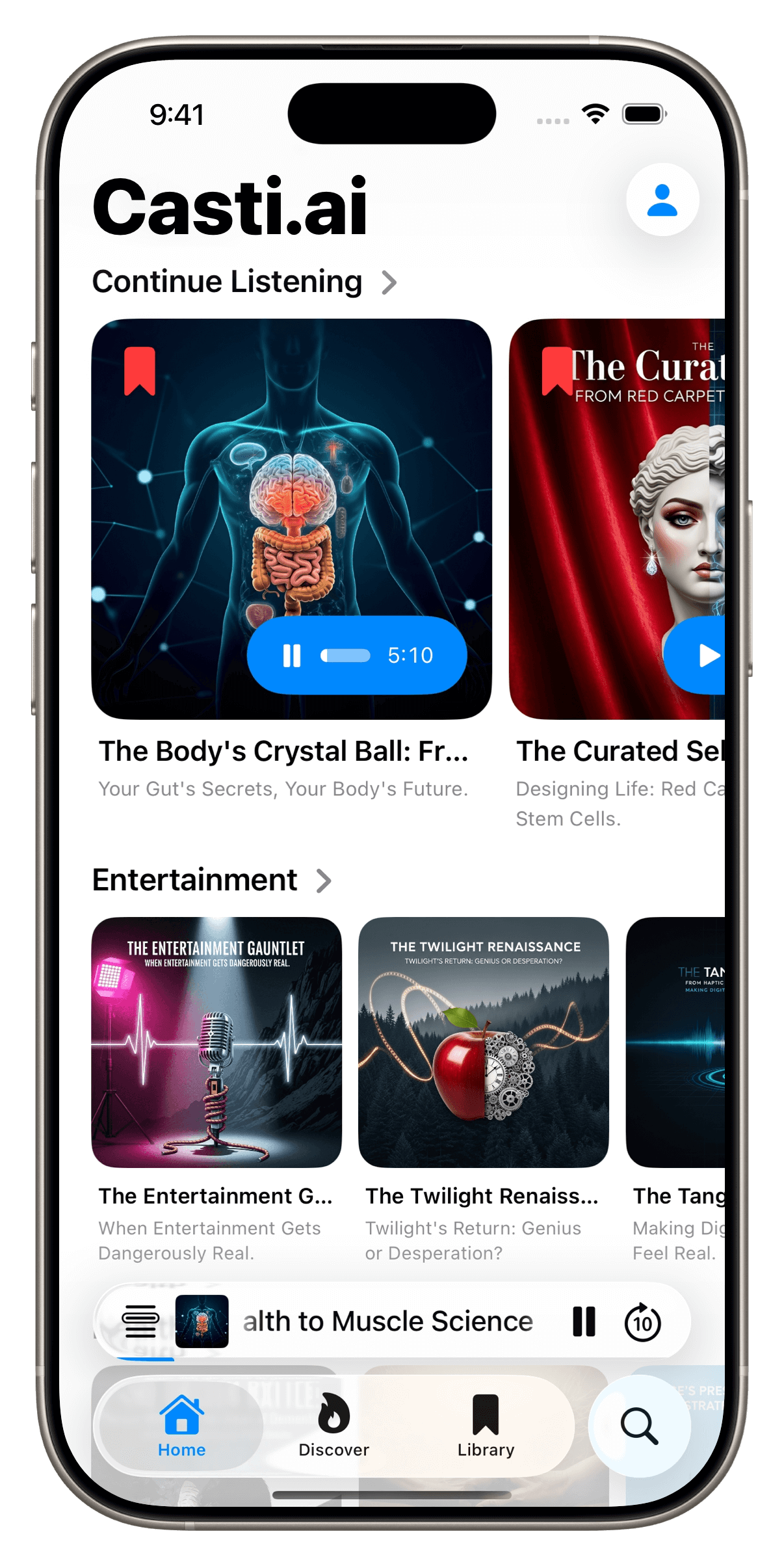 Casti.ai app interface on device
